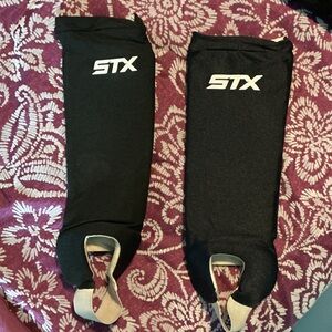 STX Black Athletic Shin Guards unisex boys girls EUC